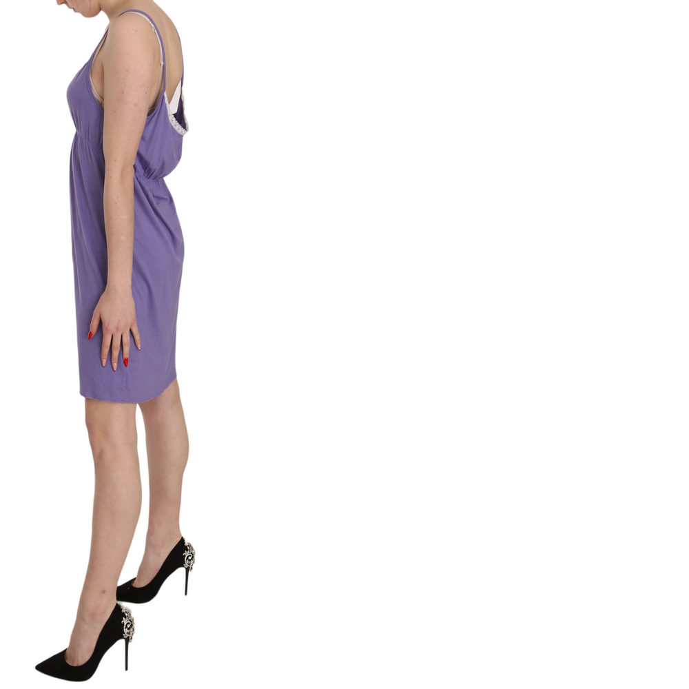 PINK MEMORIES Purple Spaghetti Strap Plunging Shift Mini Dress - Picture 2 of 5